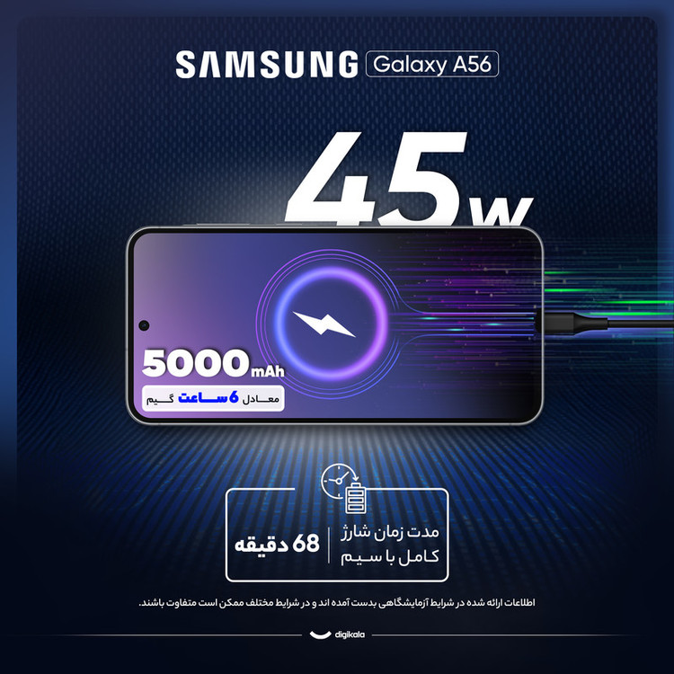 گوشی موبایل سامسونگ مدل Galaxy A56 ظرفیت 256 گیگابایت و رم 8 گیگابایت - ویتنام