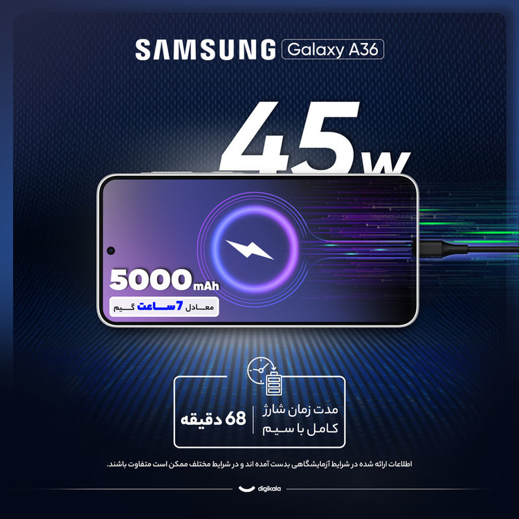 گوشی موبایل سامسونگ مدل Galaxy A36 ظرفیت 256 گیگابایت و رم 8 گیگابایت - ویتنام
