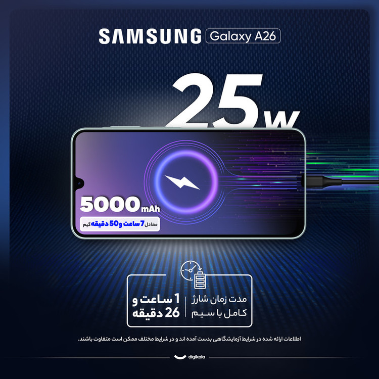 گوشی موبایل سامسونگ مدل Galaxy A26 ظرفیت 256 گیگابایت و رم 8 گیگابایت - ویتنام