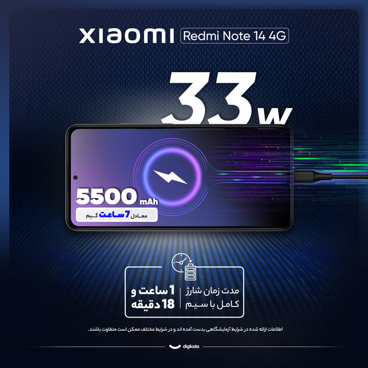 گوشی موبایل شیائومی مدل Redmi Note 14 4G ظرفیت 256 گیگابایت و رم 8 گیگابایت